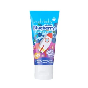 Dantų pasta vaikams BRUSH-BABY nuo 0 mėn iki 3 m, mėlynių skonio su 1350 ppm fluoro, 50 ml
