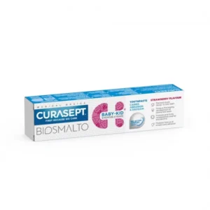Vaikiška dantų pasta su fluoru, CURASEPT Biosmalto Baby-kid, braškių skonio, 50 ml