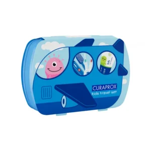 CURAPROX KIDS TRAVEL SET kelioninis rinkinys vaikams MĖLYNAS (6-12 metų)