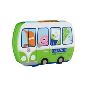 CURAPROX KIDS TRAVEL SET kelioninis rinkinys vaikams ŽALIAS (6-12 metų)