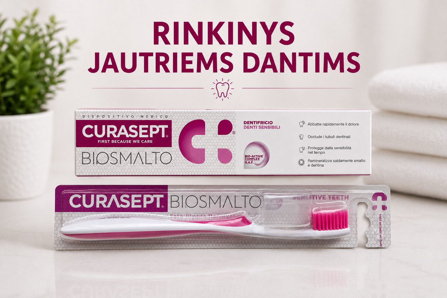 Rinkinys jautriems dantims CURASEPT BIOSMALTO Rinkinys jautriems dantims CURASEPT BIOSMALTO